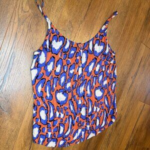 Cabi Sleveless Purple and Orange Pattern Top